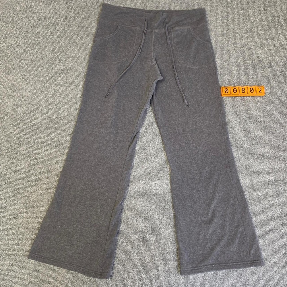 Ellen Tracy Gray Cotton, Polyester & Spandex Flare Sweatpants Size: L